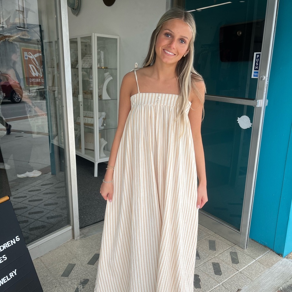 Rylee + Cru Malea Dress - Marigold Stripe